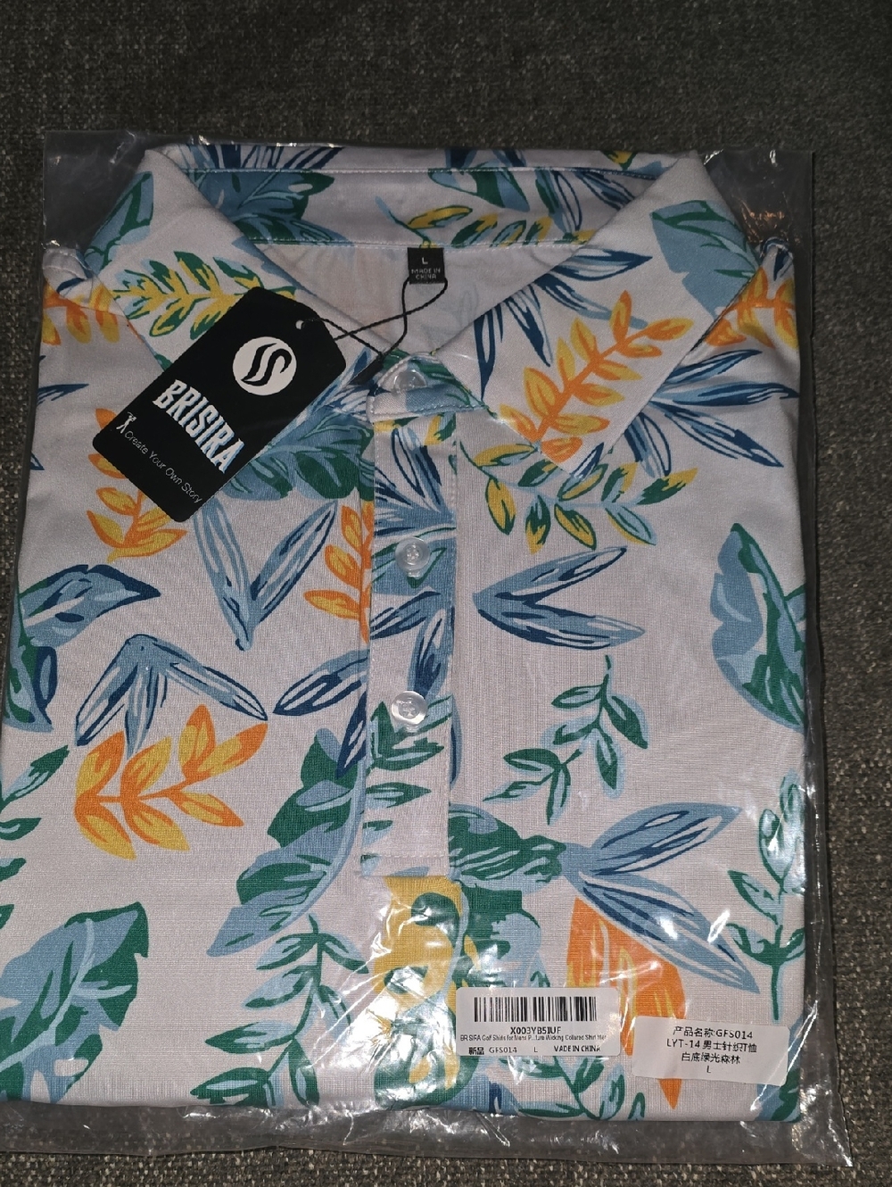 Men's White Tropical Golf Shirt
